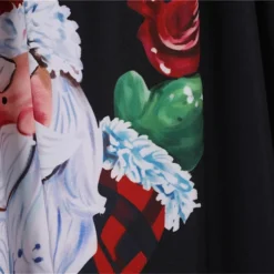 Women's Christmas Knee Length Dress Gray White Black Red Brown Long Sleeve Print Bow Print Fall Winter V Neck Casual Vintage2021 S M L XL XXL 3XL -HANs Plus Size Style Shop xruosv1629971758474