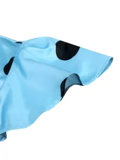 Women‘s Plus Size Curve Party Dress Cocktail Dress Wedding Guest Dress Midi Dress Blue Short Sleeve Polka Dot Patchwork Summer Spring Fall Stand Collar Fashion Wedding Guest Vacation 2023 -HANs Plus Size Style Shop xsrabh1691042902196