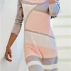 Women's Casual Dress Winter Dress Sweatshirt Dress Geometric Color Block Print Crew Neck Mini Dress Fashion Streetwear Outdoor Daily Long Sleeve Loose Fit Pink Fall Winter S M L XL XXL