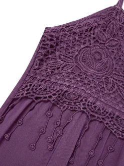 Women‘s Plus Size Curve Strap Casual Dress Solid Color V Neck Lace Sleeveless Spring Summer Dress Mini Dress Daily Fashion Loose Fit -HANs Plus Size Style Shop xwigqn1662460300854