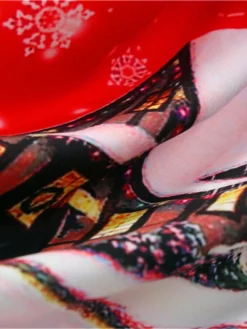 Women's Christmas Swing Dress Vintage Dress Midi Dress Blue Purple Fuchsia Red Sleeveless Santa Claus Backless Print Winter Fall Halter Neck Vacation Stylish Elegant 2022 S M L XL XXL -HANs Plus Size Style Shop xwiuuv1666168097800