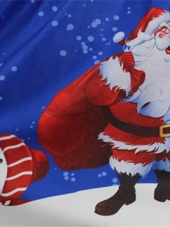 Women's Christmas Swing Dress Vintage DressKnee Length Dress Blue Royal Blue Light Blue Black Long Sleeve Santa Claus Elk Snowman Print Fall Winter Crew Neck Vacation Vintage 2022 S M L XL XXL 3XL -HANs Plus Size Style Shop yeegoq1665293397253