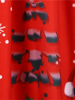 Women's Christmas Knee Length Dress Purple Black Red Navy Blue Light Blue Sleeveless Print Bow Print Fall Winter V Neck Casual Vintage2021 S M L XL XXL -HANs Plus Size Style Shop yhpffv1630043267828