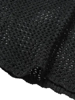 Women's Swimwear Cover Up Beach Dress Normal Swimsuit Oversized Crochet Solid Color Lake Green Black Blue Bathing Suits New Basic Essential Casual / Vacation / Padless -HANs Plus Size Style Shop yjgizz1653476126665