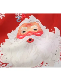 Women's Christmas Midi Dress Black Red Sleeveless Santa Claus Print Spring Summer Spaghetti Strap 2022 S M L XL 2XL -HANs Plus Size Style Shop yjszdn1667980444645