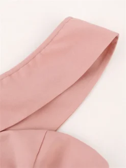 Women's Plus Size Curve Party Dress Cocktail Dress Bodycon Plain Midi Dress Sleeveless Ruffle Backless One Shoulder Fashion Party Pink Fall Winter XL XXL 3XL 4XL -HANs Plus Size Style Shop ykedlm1694425965911