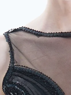 Women's Retro 1920s Sequin Dress Long Dress Maxi Dress Party Halloween Sequins Mesh Geometric Crewneck Sleeveless Regular Fit Spring Fall 2023 Black Pink S M L XL -HANs Plus Size Style Shop ymztoh1692947728310