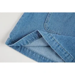 Women's Casual Dress Shift Dress Denim Overall Pinafore Dress Mini Dress Denim Fashion Modern Outdoor Daily Vacation U Neck Pocket Sleeveless Summer Spring 2023 Regular Fit Black Blue Gray Plain S M -HANs Plus Size Style Shop ynblrb1677120224626