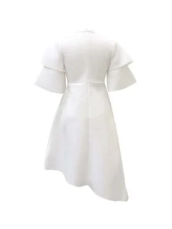 Women‘s Plus Size Curve Party Dress Solid Color Crew Neck Half Sleeve Spring Fall Elegant Modern Maxi Long Dress Formal Party Dress -HANs Plus Size Style Shop yndybe1669704982888