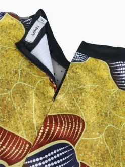 Women‘s Plus Size Curve Party Dress Cocktail Dress Wedding Guest Dress Midi Dress Yellow Long Sleeve Color Block Mesh Summer Spring Fall Stand Collar Fashion Wedding Guest Vacation Fall Dress 2023 -HANs Plus Size Style Shop ypasxa1691564238349