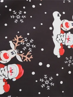 Women's Christmas Vintage Dress Midi Dress Black And White Green Black Long Sleeve Santa Claus Bow Winter Fall Autumn Square Neck Stylish Christmas Vacation 2022 S M L XL XXL 3XL -HANs Plus Size Style Shop yrcqky1667637304784