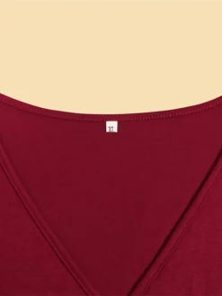 Women's Plus Size Party Dress Cocktail Dress Wedding Guest Dress Midi Dress Black Wine Blue Long Sleeve Pure Color Lace Up Spring Fall Winter V Neck Fashion Winter Dress Wedding Guest Birthday 2023 -HANs Plus Size Style Shop yrmbdq1691738724253