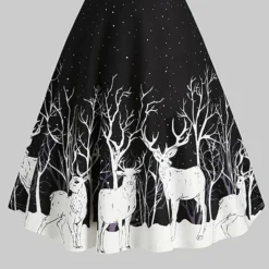 Women's Christmas Strap DressKnee Length Dress Green Black Red Sleeveless Animal Sequins Patchwork Print Spring Summer V Neck Hot Party 2022 S M L XL XXL 3XL -HANs Plus Size Style Shop yrvzyv1636022646799