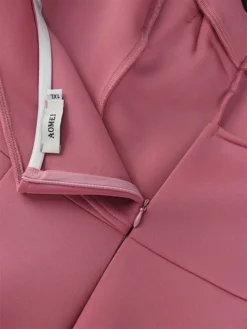 Women's Plus Size Curve Party Dress Bodycon Sheath Dress Plain Midi Dress Short Sleeve Backless Split One Shoulder Fashion Party Pink Spring Fall XL XXL 3XL 4XL -HANs Plus Size Style Shop zbrqwo1694165776412