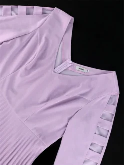 Women's Plus Size Curve Party Dress Work Dress Swing Dress Plain Midi Dress Long Sleeve Pleated Cut Out V Neck Fashion Party Purple Fall Winter XL XXL 3XL 4XL -HANs Plus Size Style Shop zcswch1694165775534