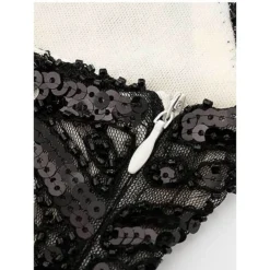 Women's Retro 1920s Fringe Dress Midi Dress Party Halloween Sequins Tassel Fringe Geometric Spaghetti Strap Sleeveless Regular Fit Spring Fall 2023 Silver Black S M L XL -HANs Plus Size Style Shop zctogx1692615922113