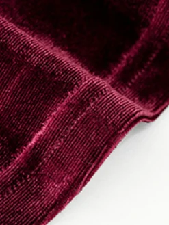 Women's Casual Dress Velvet Dress Plain Dress Mini Dress Ruched Pleated Party Holiday Date Vintage Elegant Square Neck Long Sleeve 2023 Slim Black Pink Wine Color S M L XL Size -HANs Plus Size Style Shop zizvco1692340913943