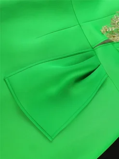 Women‘s Plus Size Curve Party Dress Cocktail Dress Wedding Guest Dress Long Dress Maxi Dress Green Short Sleeve Pure Color Lace Summer Spring Fall V Neck Fashion Wedding Guest Vacation -HANs Plus Size Style Shop zlwzjc1691042878701