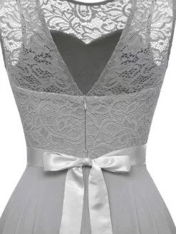 Women‘s Plus Size Curve Black Dress Easter Dress Lace Sleeveless Party Dress Solid Color Crew Neck Spring Fall Prom Dress Maxi Dress Party Club Dress Dress -HANs Plus Size Style Shop zmrqpa1650968939480