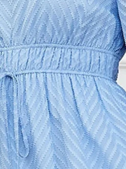 Women's Plus Size Prom Dress Party Dress Corset Dress Long Dress Maxi Dress Light Blue Long Sleeve Pure Color Drawstring Fall Winter Autumn Square Neck Fashion Winter Dress Evening Party Wedding Guest -HANs Plus Size Style Shop zoddrn1693535313121