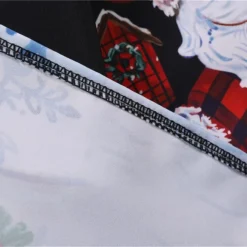 Women's Christmas Knee Length Dress Gray White Black Red Brown Long Sleeve Print Bow Print Fall Winter V Neck Casual Vintage2021 S M L XL XXL 3XL -HANs Plus Size Style Shop zpgpsx1629971759124