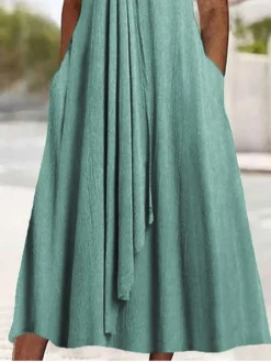 Women's Casual Dress Summer Dress Midi Dress Lace Patchwork Daily Date Going Out Fashion Modern V Neck Short Sleeve 2023 Regular Fit Green Color S M L XL XXL Size -HANs Plus Size Style Shop zqzvtw1685347828631