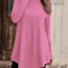 Women's Casual Dress Sweatshirt Dress Plain Dress Mini Dress Patchwork Daily Vacation Going Out Active Fashion Turtleneck Long Sleeve 2023 Loose Fit Black White Pink Color S M L XL XXL Size