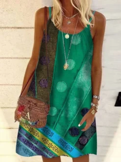 Women's Shift Dress Midi Dress Vintage Purple Vintage Green Vintage Gray Sleeveless Print Print Summer Spring Crew Neck Casual Daily 2023 S M L XL XXL 3XL 4XL 5XL -HANs Plus Size Style Shop zrzwyk1620187127513