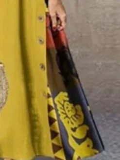 Women's Plus Size Holiday Dress Print Crew Neck Print Long Sleeve Winter Fall Vintage Casual Maxi Long Dress Daily Holiday Dress -HANs Plus Size Style Shop ztifeg1648804619279