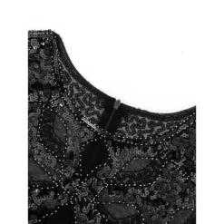 Women's Retro 1920s Fringe Dress Midi Dress Party Halloween Sequins Tassel Fringe Geometric Crewneck Sleeveless Regular Fit Spring Fall 2023 Black Red S M L XL -HANs Plus Size Style Shop zuemot1692849056488